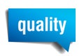 Quality blue 3d speech bubble Royalty Free Stock Photo