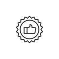 Quality certificate outline icon