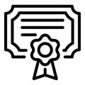 Quality certification icon, outline style