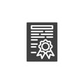 Quality certification vector icon