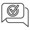 Quality chat icon outline vector. Ask question Royalty Free Stock Photo