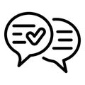 Quality chatting icon, outline style