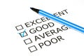 Quality checklist with blue pen Royalty Free Stock Photo
