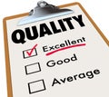 Quality Checklist Clipboard Excellent Rating Grade Review Royalty Free Stock Photo