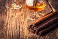 quality cigars and cognac Royalty Free Stock Photo
