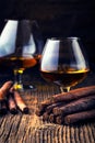 quality cigars and cognac Royalty Free Stock Photo