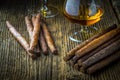 quality cigars and cognac Royalty Free Stock Photo