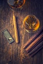 quality cigars and cognac Royalty Free Stock Photo