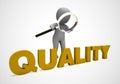 Quality concept icon means high-grade and excellent value - 3d illustration Royalty Free Stock Photo