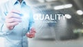Quality control, assurance, industry standards concept on virtual screen. Royalty Free Stock Photo