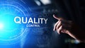 Quality control, assurance, industry standards concept on virtual screen. Royalty Free Stock Photo