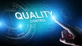 Quality control, assurance, industry standards concept on virtual screen. Royalty Free Stock Photo