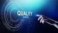 Quality control, assurance, industry standards concept on virtual screen. Royalty Free Stock Photo