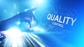 Quality control, assurance, industry standards concept on virtual screen. Royalty Free Stock Photo