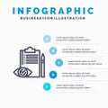 Quality Control, Backlog, Checklist, Control, Plan Line icon with 5 steps presentation infographics Background