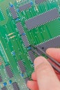 Quality control of electronic components Royalty Free Stock Photo