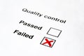 Quality control - failed Royalty Free Stock Photo