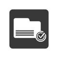 Quality control icon with folder sign