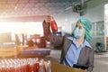 Quality Control Inspector Person Working in Drink factory to random check contaminate the final products Royalty Free Stock Photo