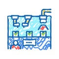 quality control machine icon doodle illustration Royalty Free Stock Photo