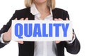 Quality control management success businesswoman business concept