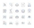 Quality control outline icons collection. quality, control, assurance, standards, compliance, audit, inspection vector