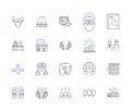 Quality control outline icons collection. quality, control, assurance, standards, compliance, audit, inspection vector