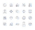 Quality control outline icons collection. quality, control, assurance, standards, compliance, audit, inspection vector