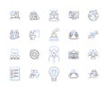 Quality control outline icons collection. quality, control, assurance, standards, compliance, audit, inspection vector