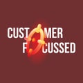 Customer focus. 3D target icon with text along. vector illustration