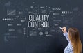 Quality control with young woman Royalty Free Stock Photo