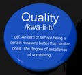 Quality Definition Button Showing Excellent