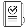 Quality folder icon outline vector. Document file
