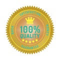 Quality guarantee badge isolated on white Royalty Free Stock Photo