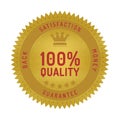 Quality guarantee badge isolated on white Royalty Free Stock Photo