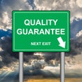 Quality guarantee, next exit Royalty Free Stock Photo