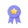 Quality guarantee ribbon icon with star.