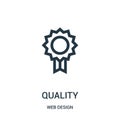 quality icon vector from web design collection. Thin line quality outline icon vector illustration