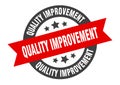 quality improvement sign. quality improvement round ribbon sticker. quality improvement