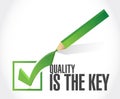 quality is the key checkmark sign concept Royalty Free Stock Photo
