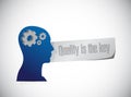 quality is the key people head sign concept Royalty Free Stock Photo