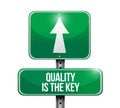 quality is the key street sign concept Royalty Free Stock Photo