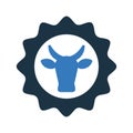 Quality label, best cow icon. Simple editable vector illustration Royalty Free Stock Photo