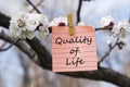 Quality of life in memo Royalty Free Stock Photo