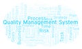 Quality Management System word cloud, made with text only. Royalty Free Stock Photo
