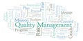 Quality Management word cloud, made with text only. Royalty Free Stock Photo
