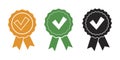 Quality mark. Certification icon. Award and guarantee symbol. Complete satisfaction with the product