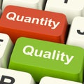 Quality And Quantity Computer Keys Showing Choice Between Excellence Or Amount Royalty Free Stock Photo