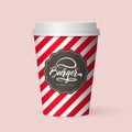 Quality realistic isolated paper coffee cup