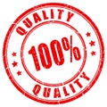 100 quality red rubber stamp Royalty Free Stock Photo